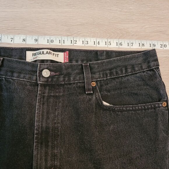 Vintage Levi's Jeans Mens 38x30 Black 505 Regular Fit Y2K Cotton Denim Western - Picture 8 of 12